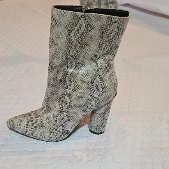 Fashion Nova Snakeskin Heeled Boots - Picture 2 of 10